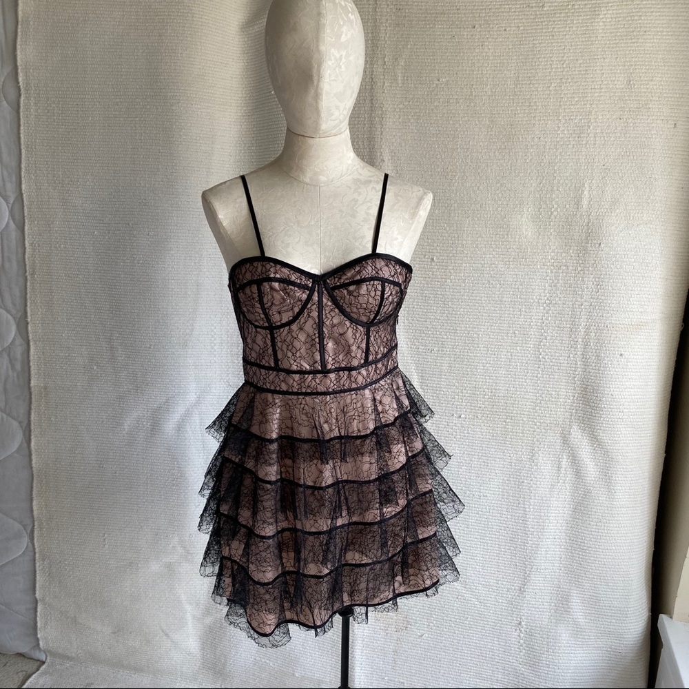 Jill Stuart Lace Corset Bustier Party Dress Black - Picture 5 of 8